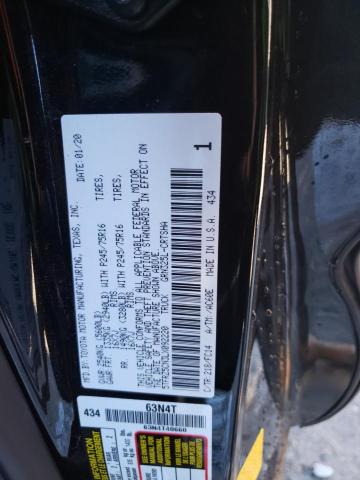 5TFRZ5CN3LX092220 - 2020 TOYOTA TACOMA ACCESS CAB შავი ფოტო 12