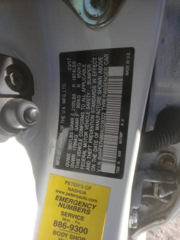 SHHFK7H86HU226322 - 2017 HONDA CIVIC EXL თეთრი ფოტო 12