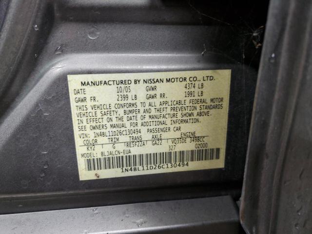 1N4BL11D26C130494 - 2006 NISSAN ALTIMA SE TAN photo 13