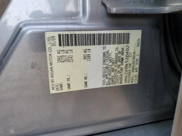 1N4AL21E09N520402 - 2009 NISSAN ALTIMA 2.5 GRAY photo 12