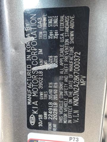 KNDJN2A28K7000372 - 2019 KIA SOUL GRAY photo 12