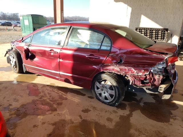 1HGFA16548L055241 - 2008 HONDA CIVIC LX RED photo 2