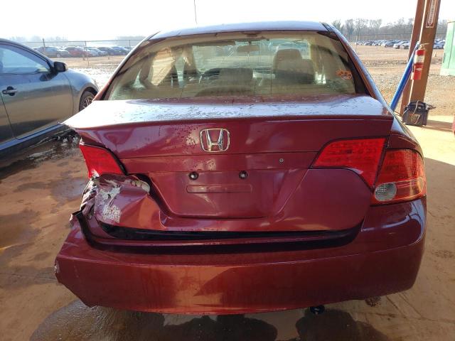 1HGFA16548L055241 - 2008 HONDA CIVIC LX RED photo 6