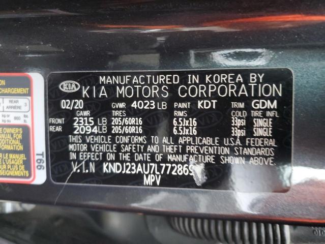 KNDJ23AU7L7728699 - 2020 KIA SOUL LX GRAY photo 12