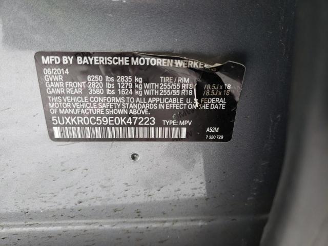 5UXKR0C59E0K47223 - 2014 BMW X5 XDRIVE35I GRAY photo 13