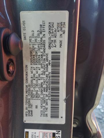 JTEZU14RX50054676 - 2005 TOYOTA 4RUNNER SR5 GRAY photo 14