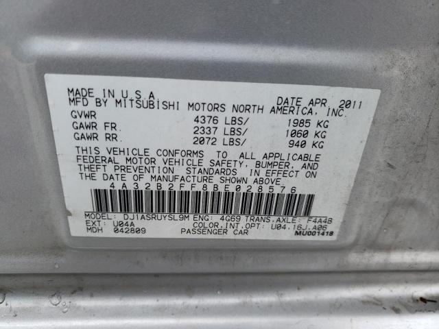 4A32B2FF8BE028576 - 2011 MITSUBISHI GALANT FE SILVER photo 12