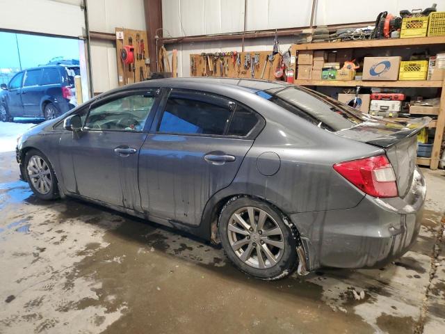 2HGFB2E51CH021915 - 2012 HONDA CIVIC LX GRAY photo 2