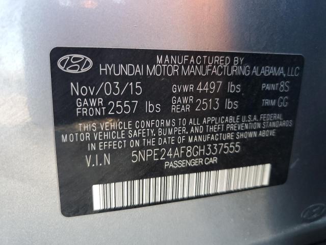 5NPE24AF8GH337555 - 2016 HYUNDAI SONATA SE SILVER photo 13