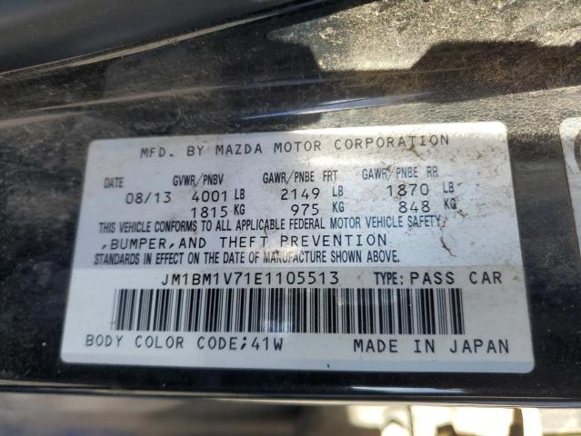 JM1BM1V71E1105513 - 2014 MAZDA 3 TOURING BLACK photo 12