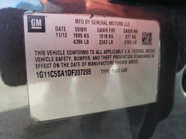 1G11C5SA1DF207295 - 2013 CHEVROLET MALIBU 1LT Сұр фото 12