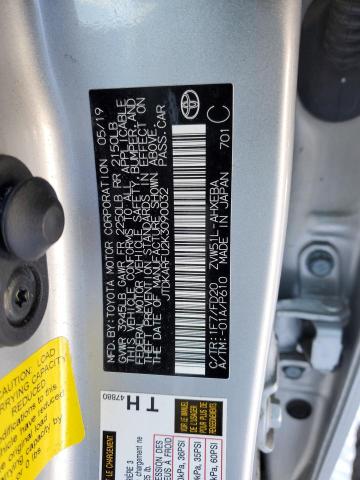 JTDKARFU2K3090032 - 2019 TOYOTA PRIUS SILVER photo 12