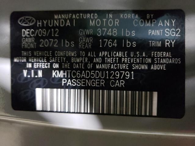 KMHTC6AD5DU129791 - 2013 HYUNDAI VELOSTER GRAY photo 13