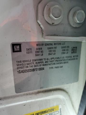 1G4GE5ED9BF310684 - 2011 BUICK LACROSSE CXS 白色 照片 12