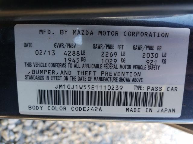 JM1GJ1W55E1110239 - 2014 MAZDA 6 GRAND TOURING GRAY photo 10