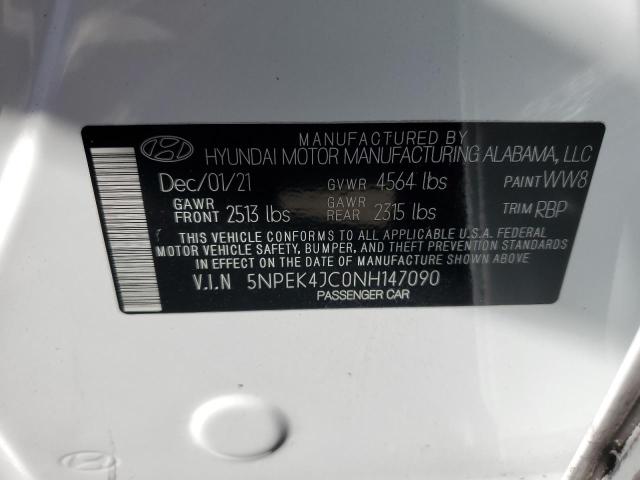 5NPEK4JC0NH147090 - 2022 HYUNDAI SONATA N LINE WHITE photo 13