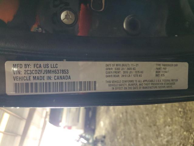 2C3CDZFJ9MH637853 - 2021 DODGE CHALLENGER R/T SCAT PACK BLACK photo 12