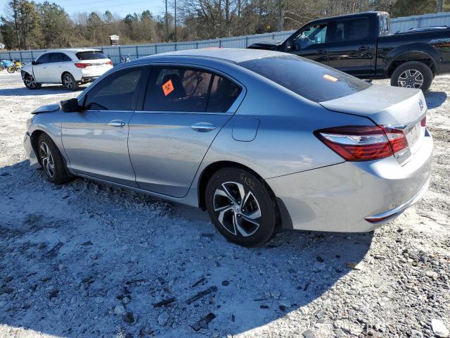 1HGCR2F38HA300604 - 2017 HONDA ACCORD LX SILVER photo 2