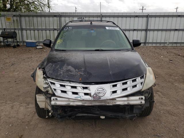 JN8AZ08T55W309867 - 2005 NISSAN MURANO SL BLACK photo 5