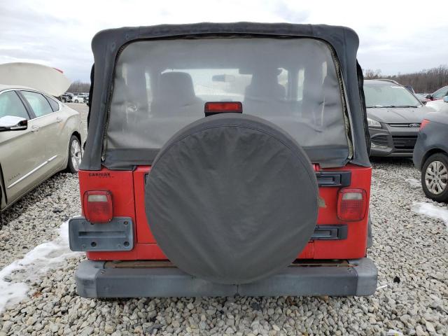 1J4FA39S95P302859 - 2005 JEEP WRANGLER X RED photo 6