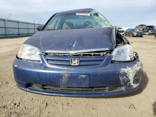 2HGES16643H600457 - 2003 HONDA CIVIC LX BLUE photo 5