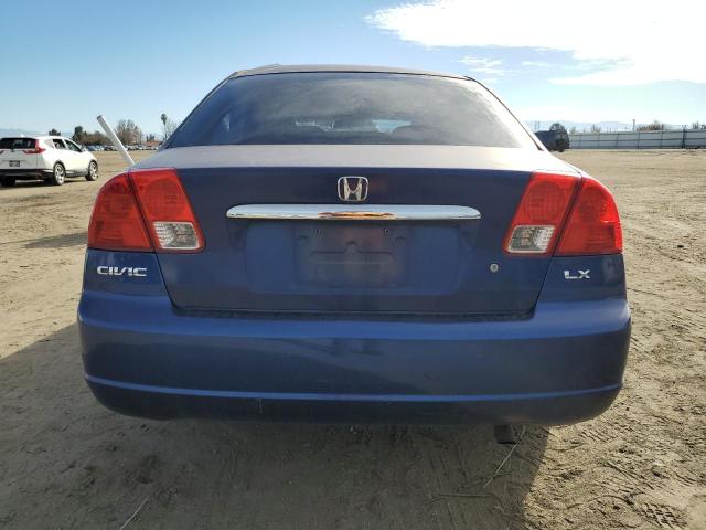 2HGES16643H600457 - 2003 HONDA CIVIC LX BLUE photo 6