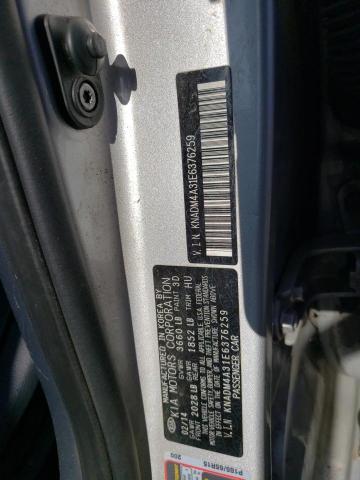 KNADM4A31E6376259 - 2014 KIA RIO LX SILVER photo 12