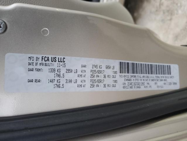 2C4RC1BG7GR212957 - 2016 CHRYSLER TOWN & COU TOURING BEIGE photo 14