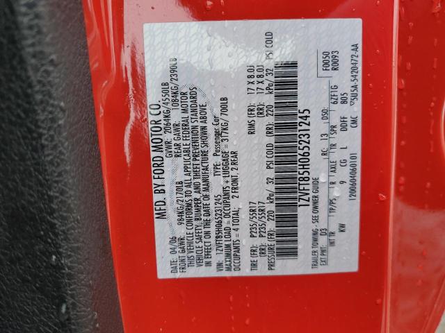 1ZVFT85H065231245 - 2006 FORD MUSTANG GT RED photo 12