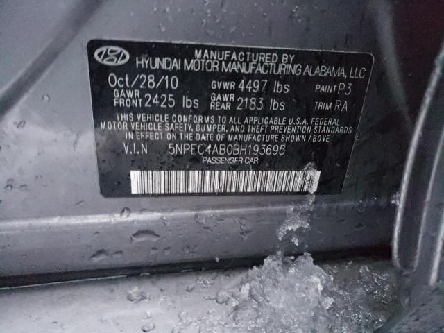 5NPEC4AB0BH193695 - 2011 HYUNDAI SONATA SE SILVER photo 12