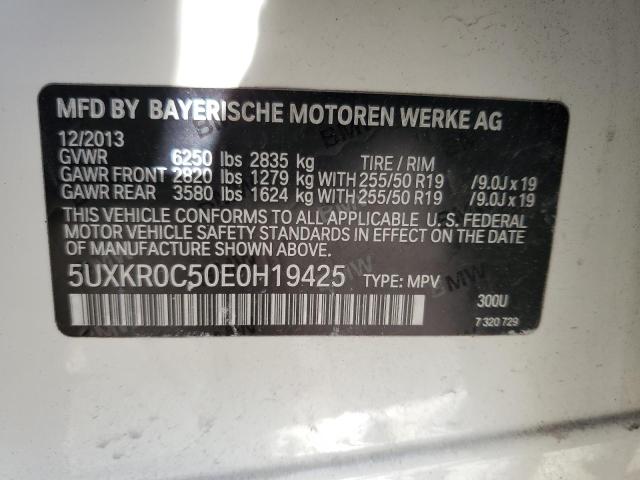 5UXKR0C50E0H19425 - 2014 BMW X5 XDRIVE35I WHITE photo 13