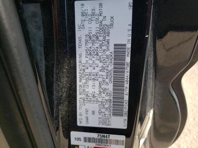 5TFTU4GN5BX001651 - 2011 TOYOTA TACOMA PRERUNNER ACCESS CAB BLACK photo 12