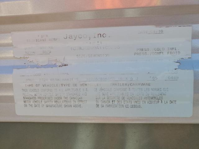1UJBJ0BV9A11C0255 - 2010 JAYC TRAVEL TRL ორფეროვანი ფოტო 10