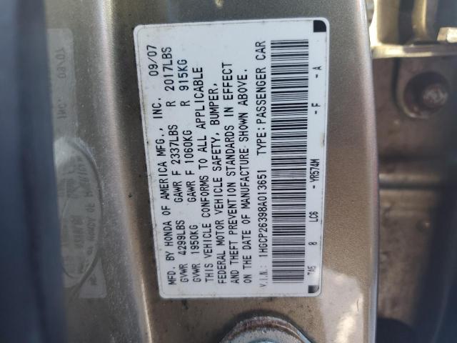 1HGCP26398A013651 - 2008 HONDA ACCORD LX GOLD photo 12