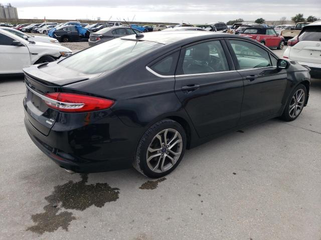 3FA6P0HD5HR189095 - 2017 FORD FUSION SE BLACK photo 3