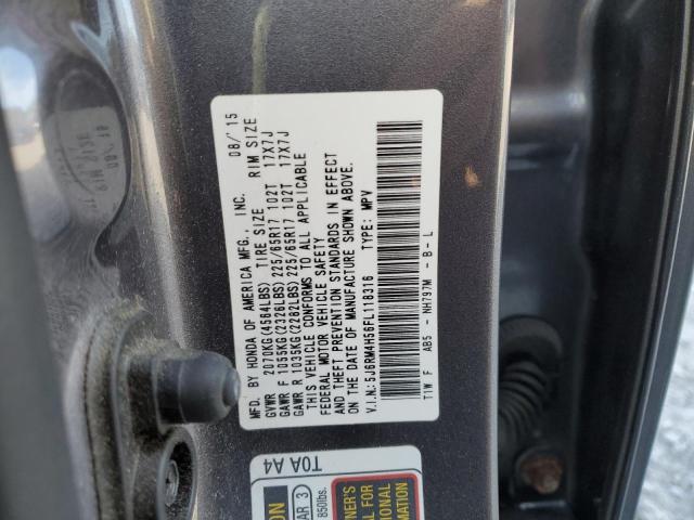 5J6RM4H56FL118316 - 2015 HONDA CR-V EX GRAY photo 12