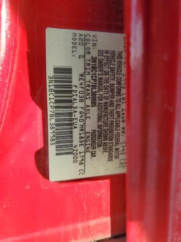 3N1BC1CP7BL389985 - 2011 NISSAN VERSA S RED photo 13