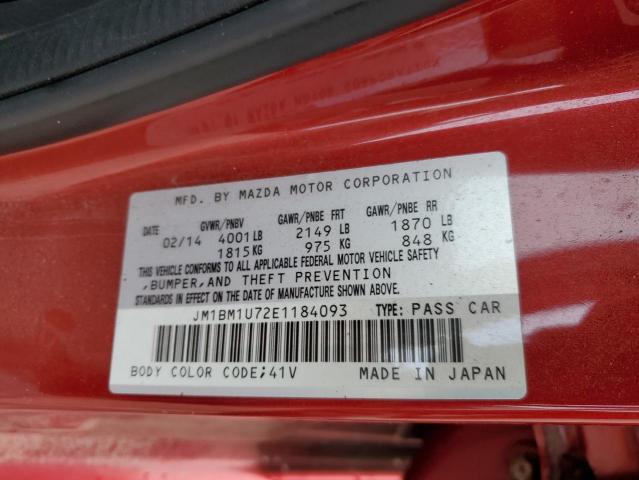 JM1BM1U72E1184093 - 2014 MAZDA 3 SPORT RED photo 12