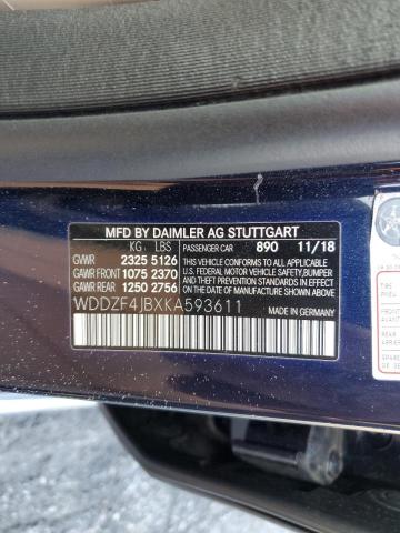 WDDZF4JBXKA593611 - 2019 MERCEDES-BENZ E 300 BLUE photo 12