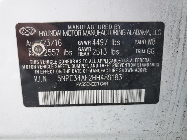 5NPE34AF2HH489183 - 2017 HYUNDAI SONATA SPORT Weiß Foto 12