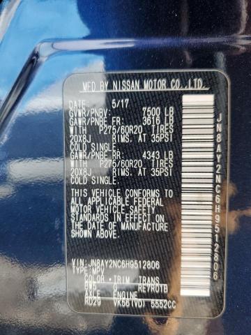 JN8AY2NC6H9512806 - 2017 NISSAN ARMADA SV BLUE photo 14