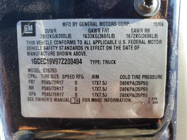 1GCEC19V97Z200494 - 2007 CHEVROLET SILVERADO C1500 CLASSIC BLUE photo 12