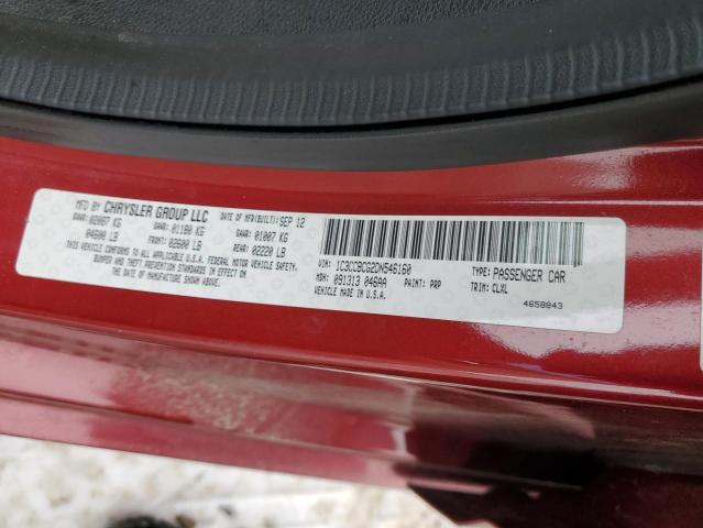 1C3CCBCG2DN546160 - 2013 CHRYSLER 200 LIMITED RED photo 12