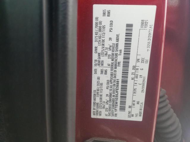 1FTEW1E55JFE56881 - 2018 FORD F150 SUPERCREW RED photo 12