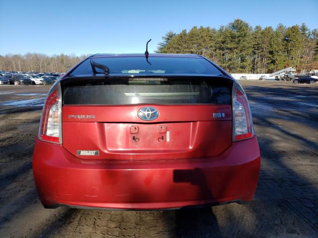 JTDKN3DU2D0352799 - 2013 TOYOTA PRIUS RED photo 6