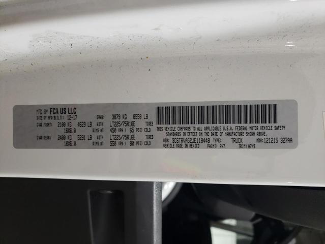 3C6TRVAG2JE118448 - 2018 RAM PROMASTER 1500 STANDARD WHITE photo 12