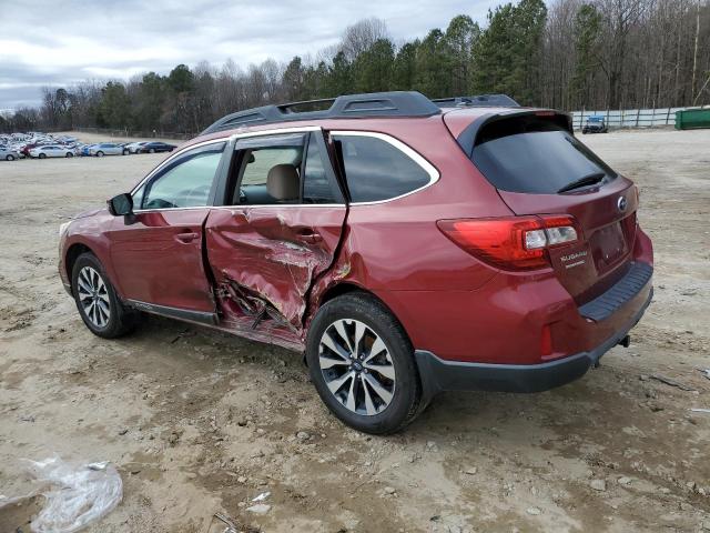 4S4BSBLC2F3275909 - 2015 SUBARU OUTBACK 2.5I LIMITED BURGUNDY photo 2