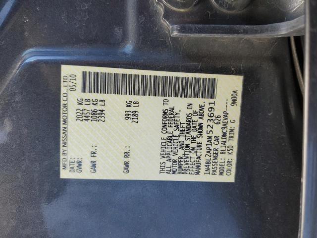 1N4BL2AP1AN523691 - 2010 NISSAN ALTIMA SR CHARCOAL photo 12