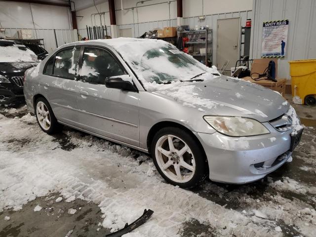 2HGES15515H543601 - 2005 HONDA CIVIC LX SILVER photo 4