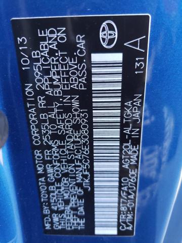 JTKJF5C76E3080931 - 2014 TOYOTA SCION TC ლურჯი ფოტო 12